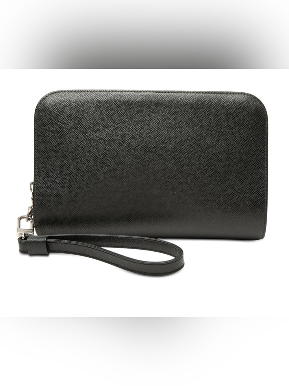 Louis Vuitton Black Leather Wristlet Clutch